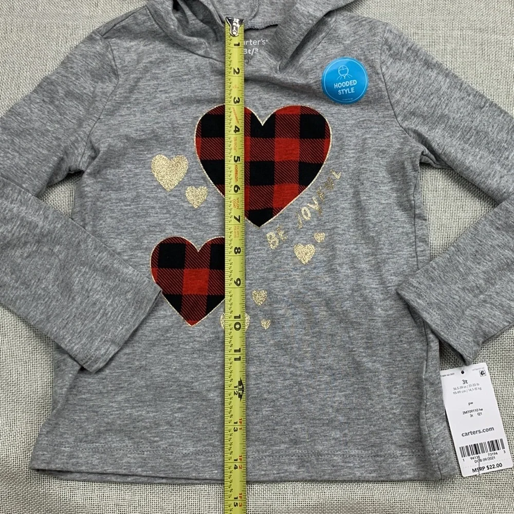 Carter's Toddler Girls Heart Hooded Top Size 3T